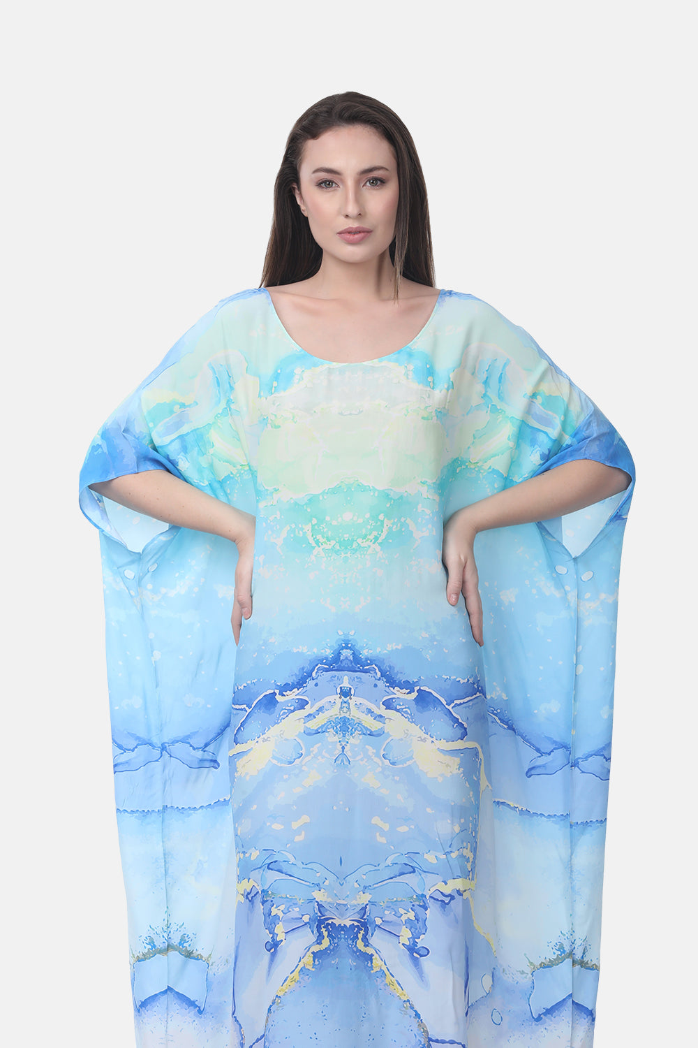 TEMPER BLUE - BOX KAFTAN - TheSwankStore