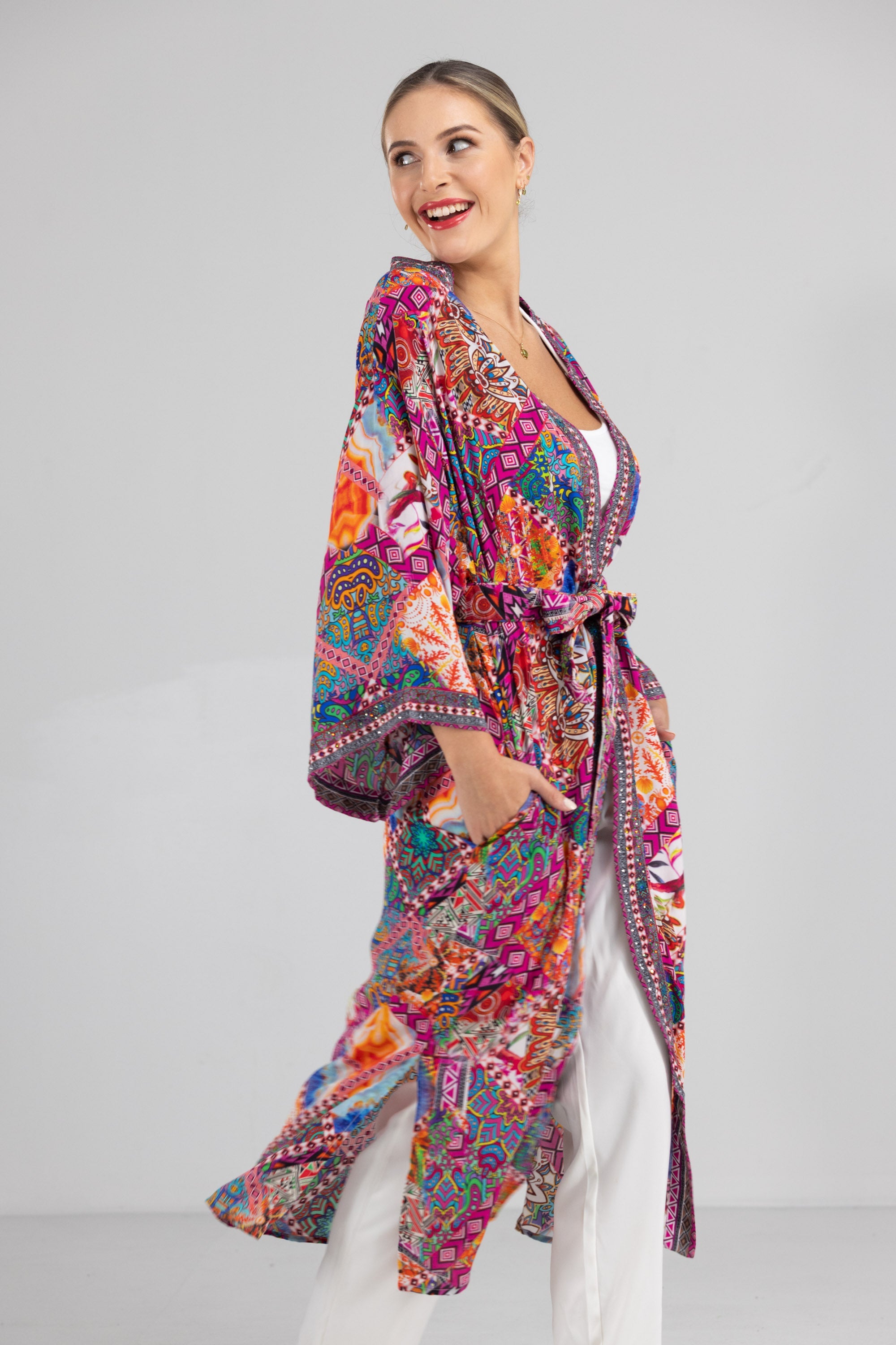 TUNISIA - KIMONO SHRUG LONG - TheSwankStore
